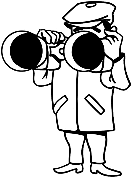 Director with giant binoculars vinyl sticker. Customize on line. Photos and Films 073-0162